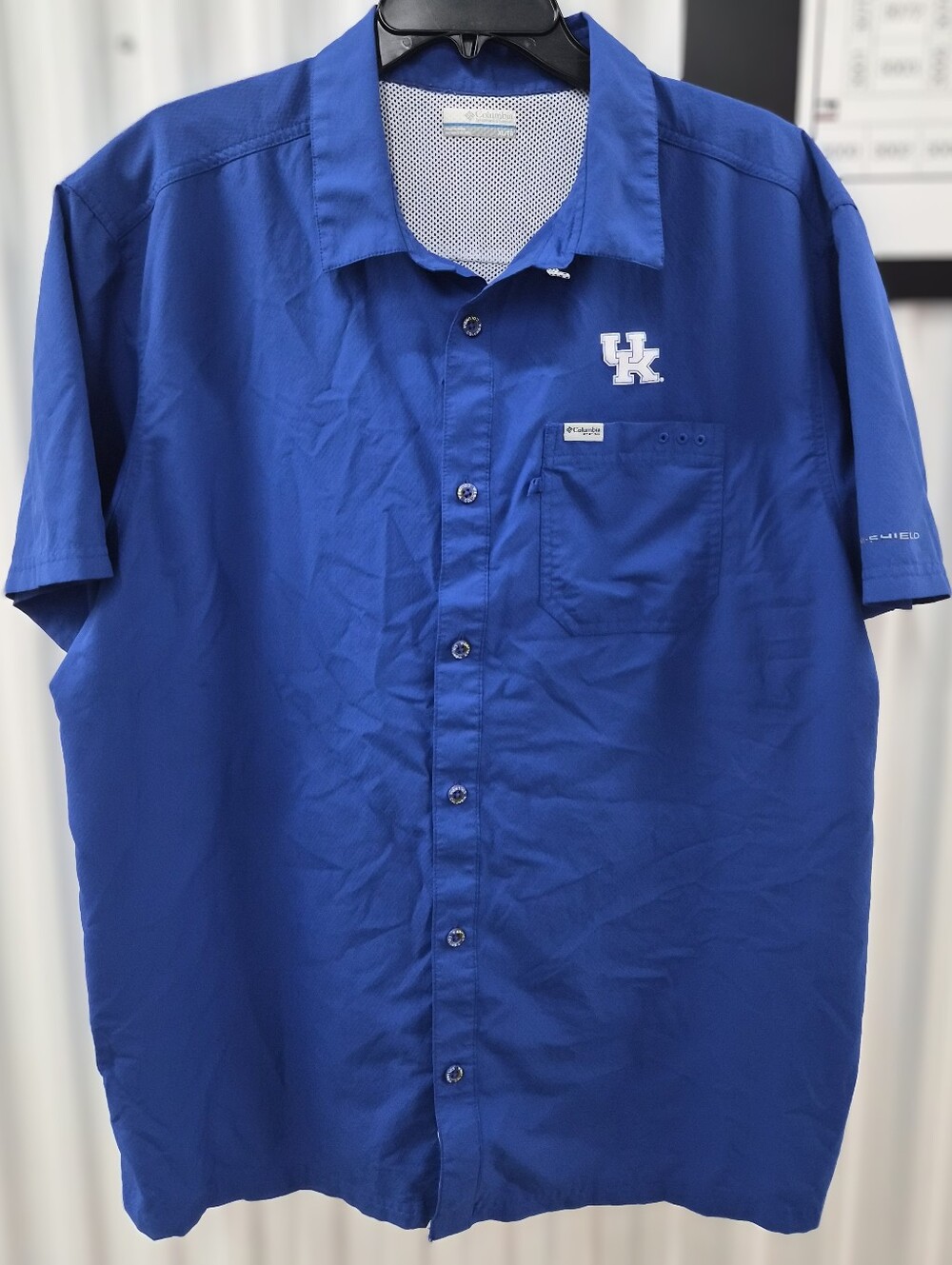 Men's Columbia PFG University Of Kentucky Wildcat's Button Down Shirt Sz. XL